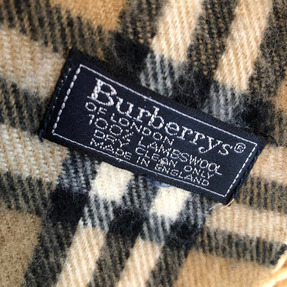 Vintage BURBERRYS of London Nova Check 100% Lambs Wool Scarf - Picture 3 of 5